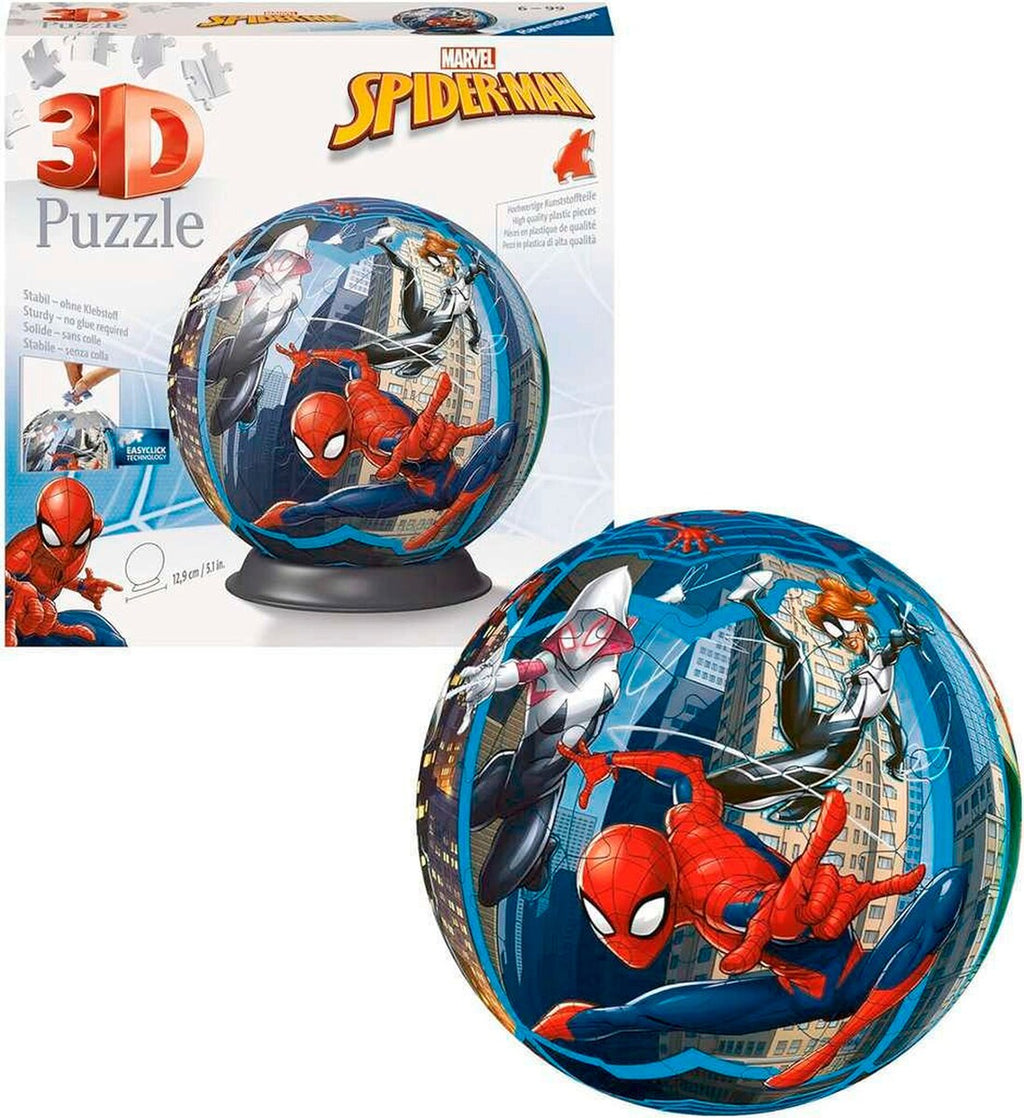 Detalj av 3D-puslespillball Spiderman 72 brikker