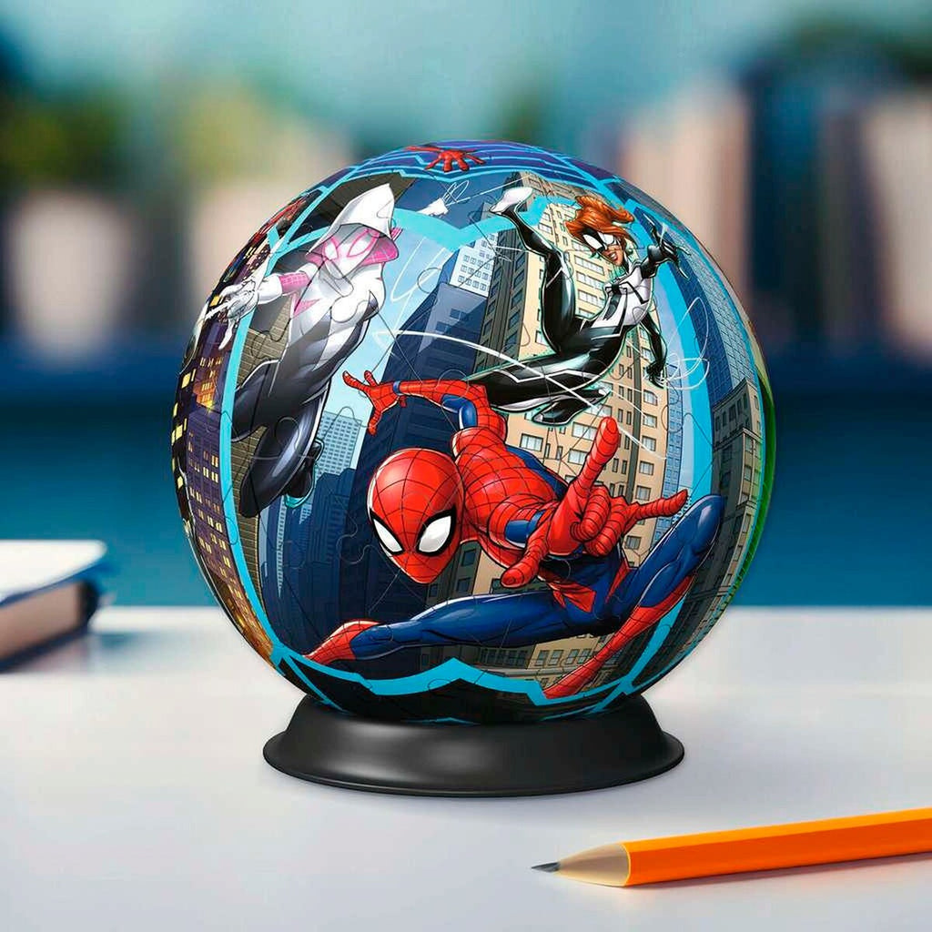 3D-puslespillball Spiderman 72 brikker med oppstiller