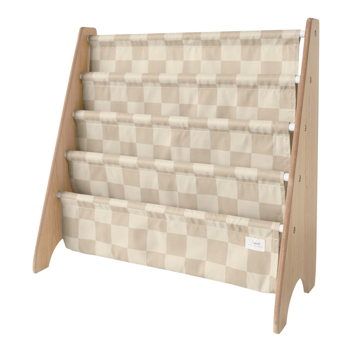 Bokhylle med 4 lommer resirkulert polyester 62x61 cm - 3 sprouts