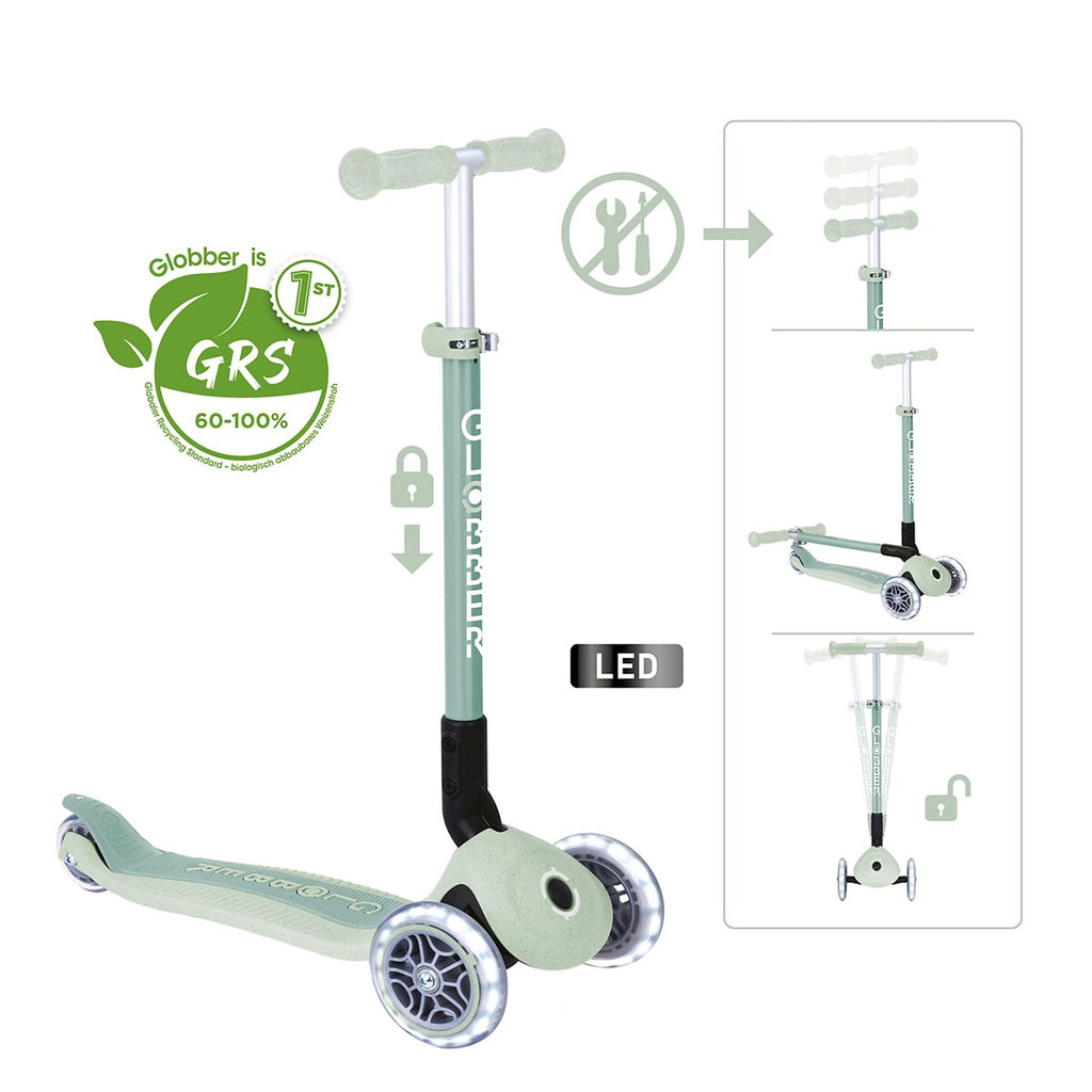 Sparkesykkel PRIMO Foldable Lights ECO fra 3 år - Globber
