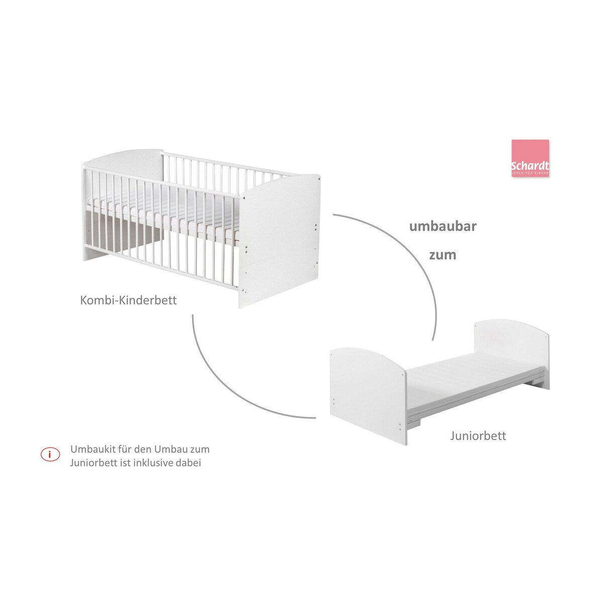 Sprinkelseng med komplett utstyr Classic White 70x140 cm - Schardt