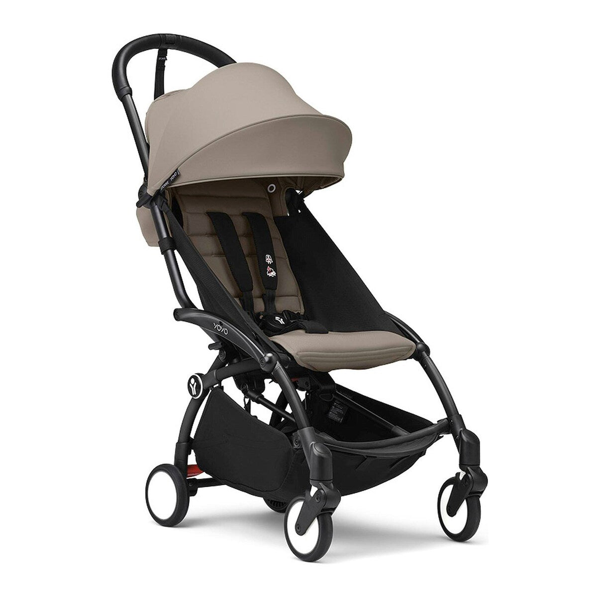 Pakke Tripp Trapp barnestol inkl. YOYO3 stell svart & tekstilsett 6+ taupe - Stokke