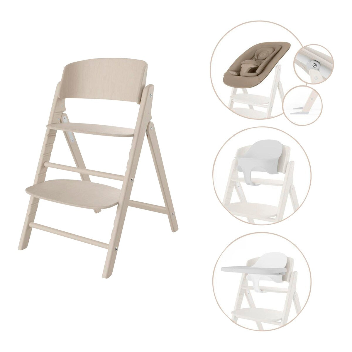 Barnestol CLICK & FOLD 4in1-sett med vippestol i bøk - Cybex