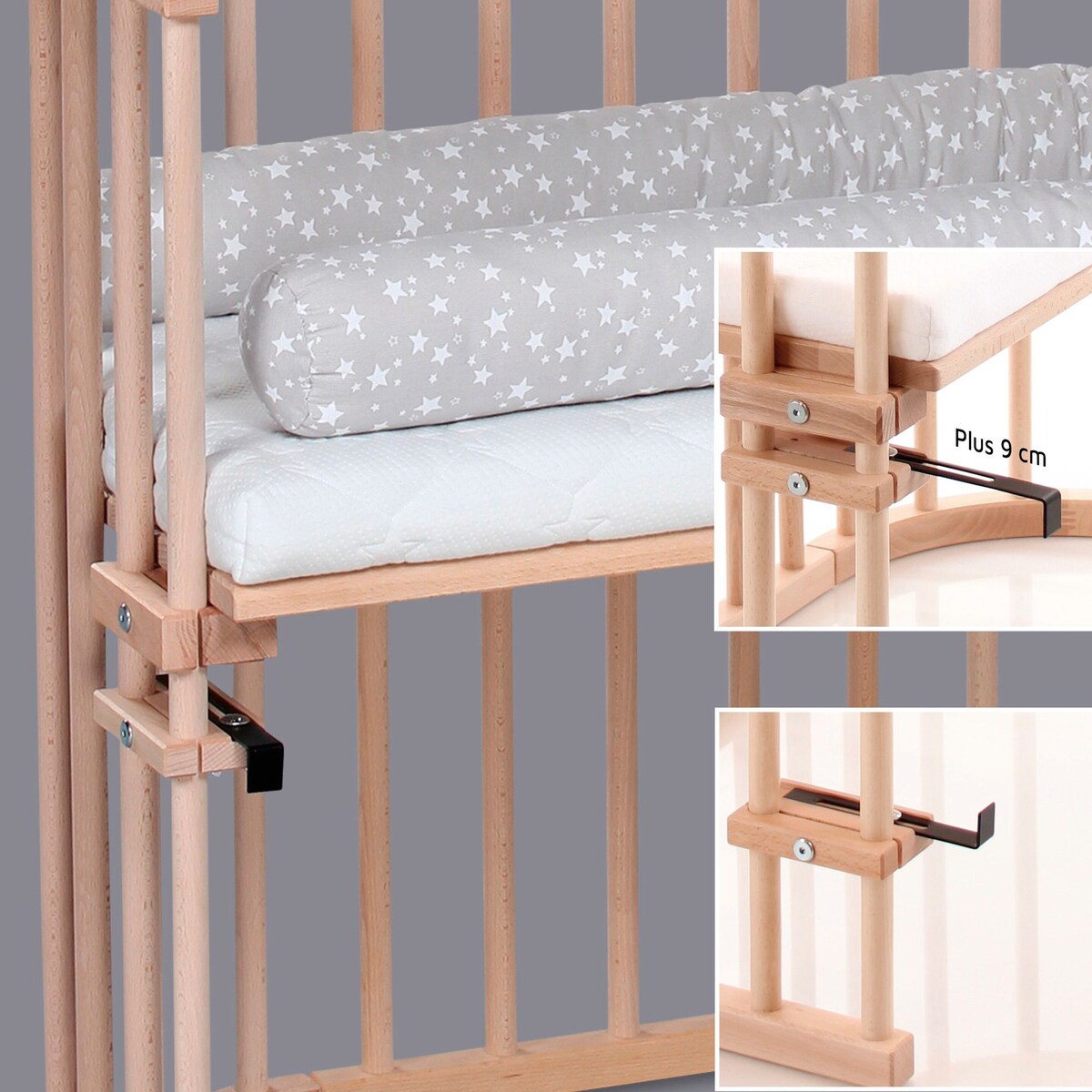 Bedside crib Original 81x43 cm massiv bøk - babybay