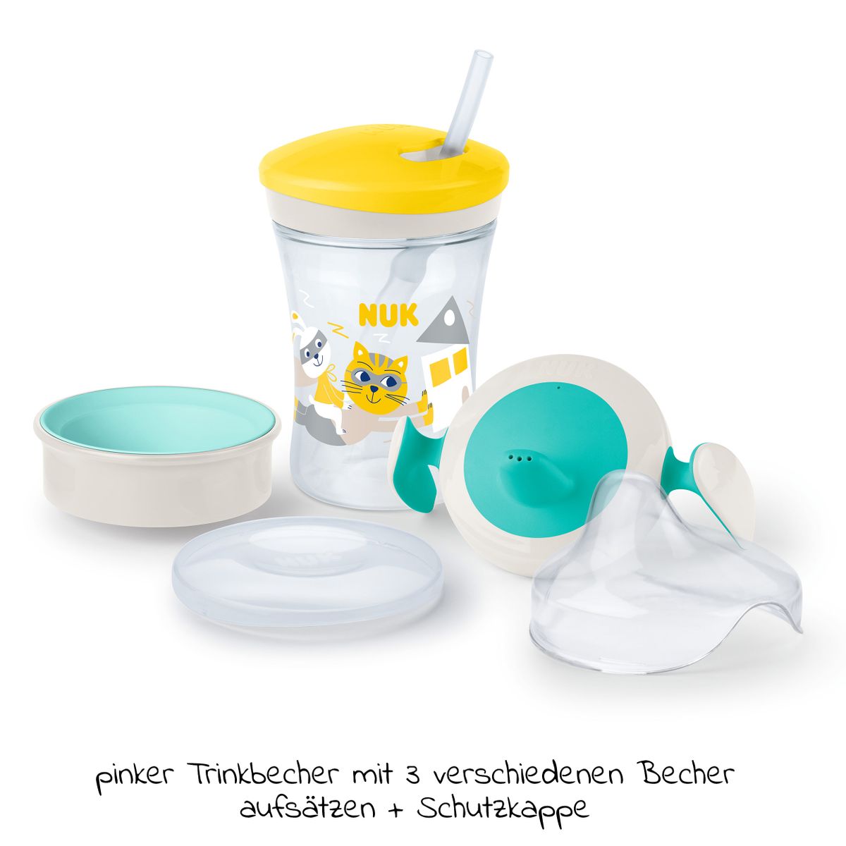 5-delt drikkelæresett Evolution All-in-1, BPA-fri - NUK bakside