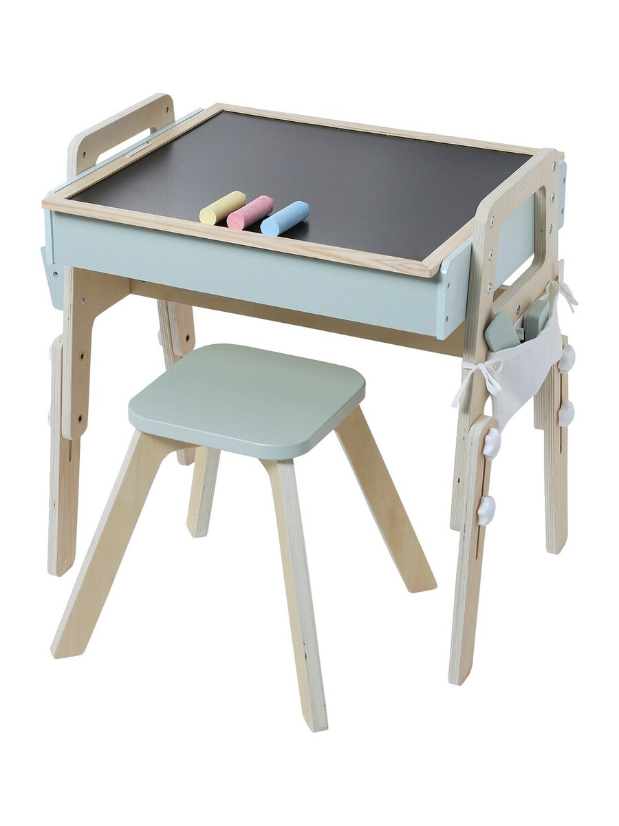 Sidevisning av 5-i-1 tavle med barneskrivebord i tre FSC®