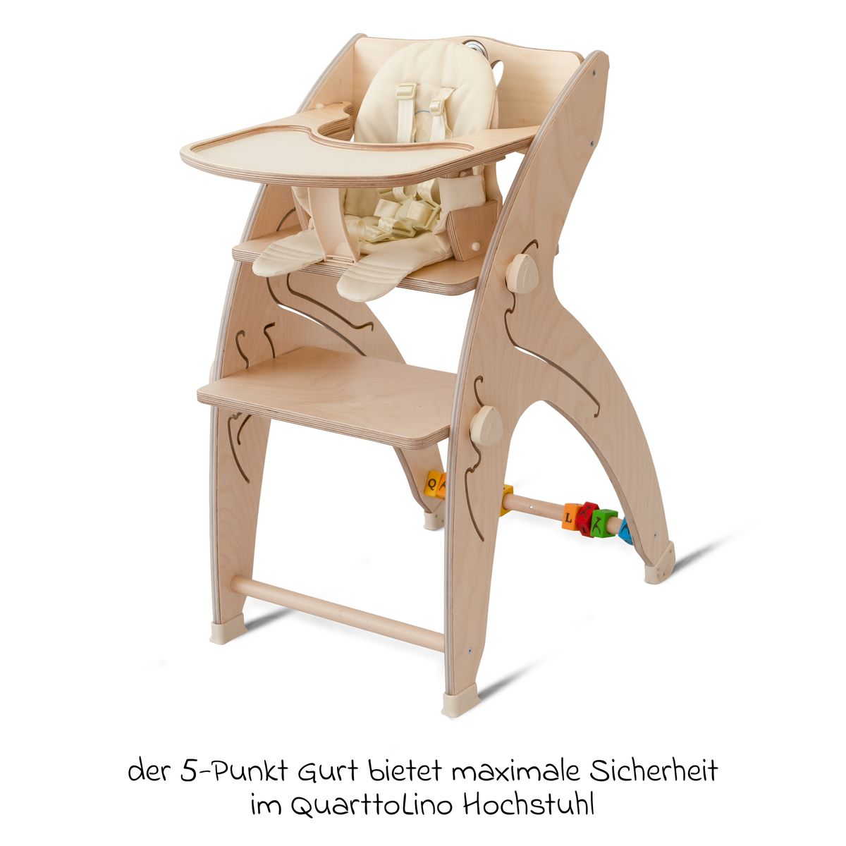 5-punktsbelte for barnestol Quarttolino beige bakside