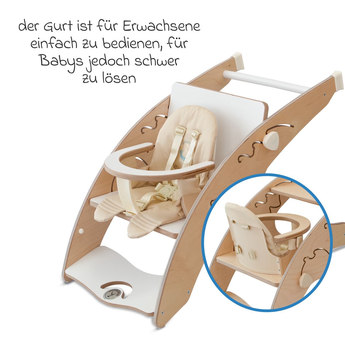 Montert 5-punktsbelte for barnestol Quarttolino beige