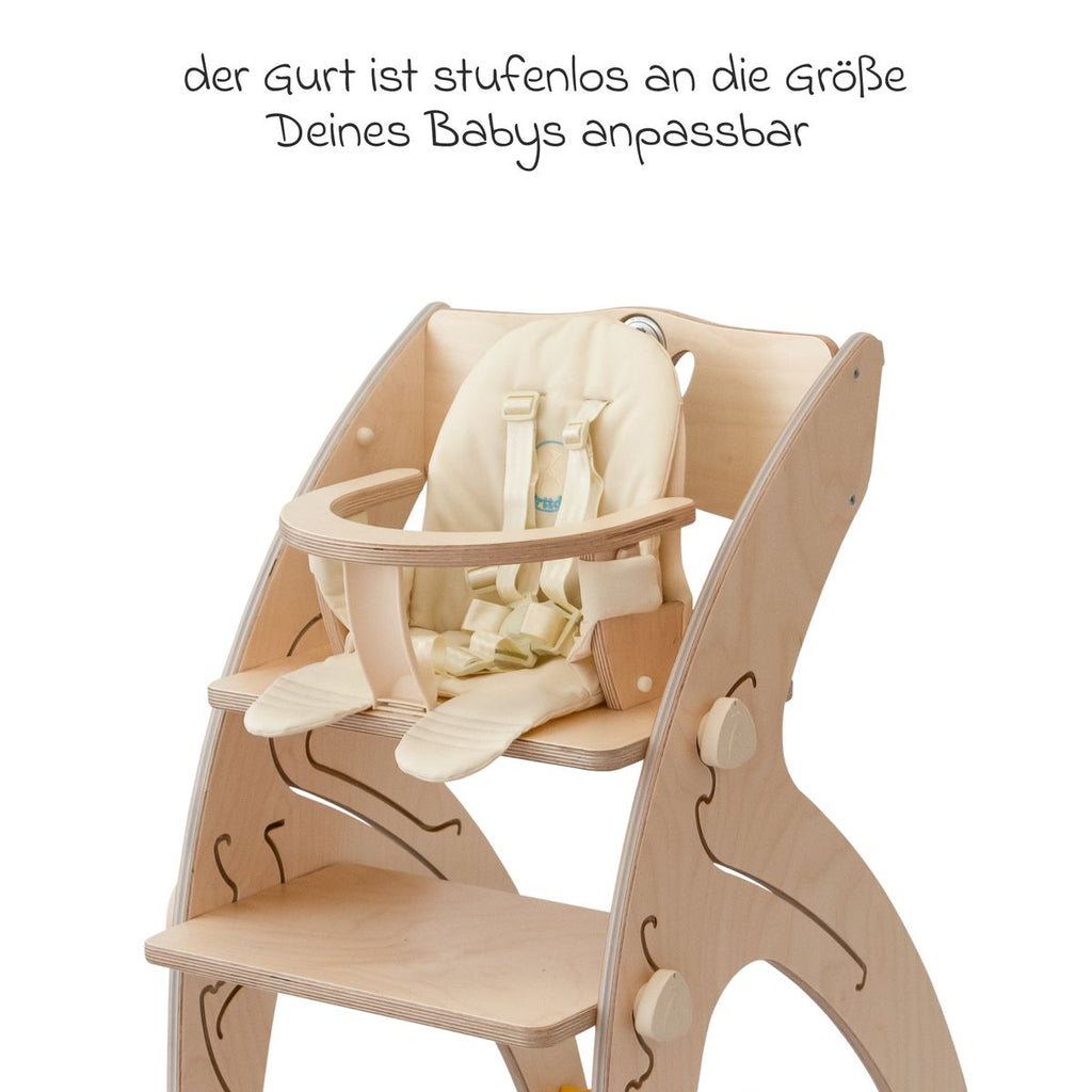 Nærbilde av lås på 5-punktsbelte for barnestol Quarttolino beige