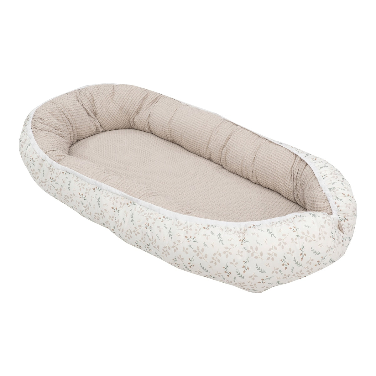 Babynest vaffelpiké vendbart 55x95 cm justerbar størrelse - Ullenboom