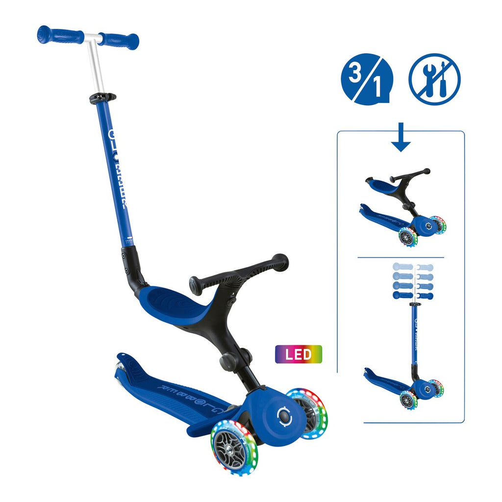 Sparkesykkel 3-i-1 Go-Up Active med lyshjul fra 15 mnd - Globber