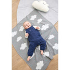 Strikket babyteppe bomull 80x100 cm - BORNINO HOME