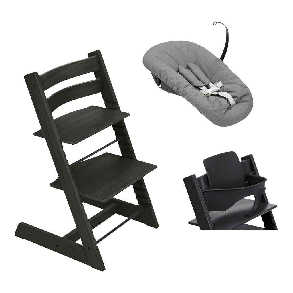 Tripp Trapp pakke i eik med Newborn Set og Baby Set - Stokke