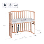 Bedside crib Original 81x43 cm massiv bøk - babybay