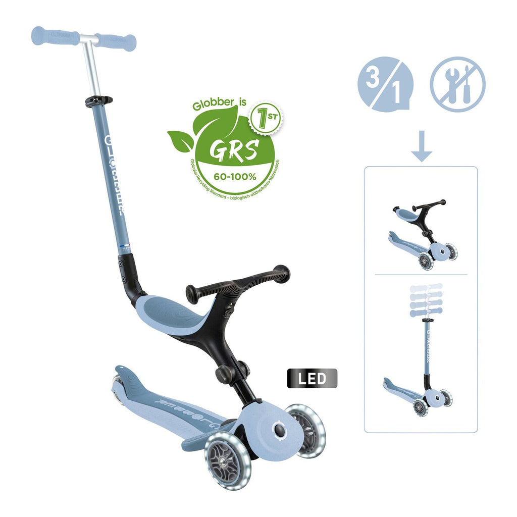 Sparkesykkel 3-i-1 Go-Up Active ECO med lyshjul fra 15 mnd - Globber