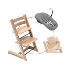 Tripp Trapp pakke i bøk med Newborn Set Deep Grey - Stokke