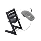 Tripp Trapp pakke i bøk med Newborn Set Deep Grey - Stokke
