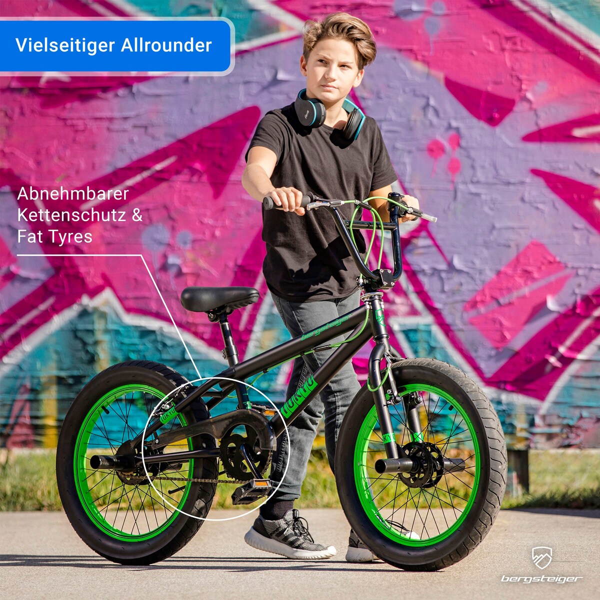 BMX-sykkel Tokyo 20 tommer fatbike med kjedebeskytter - Bergsteiger