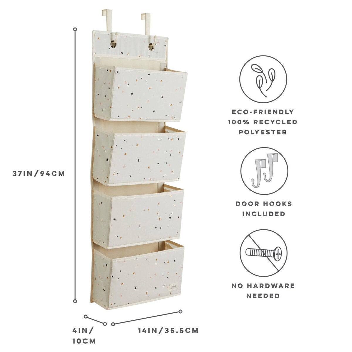 Hengeoppbevaring med 4 lommer 94x33 cm - 3 Sprouts