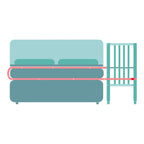 Bedside crib Cocon 40x90 cm massiv bøk med hjul - Fillikid