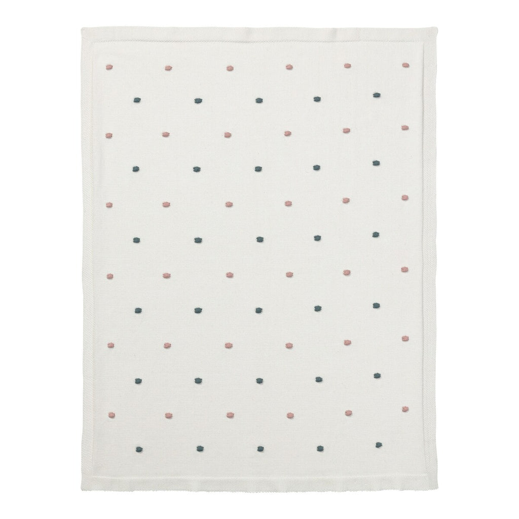 Babyteppe strikk med gritering elefant 80x100 cm bomull - BORNINO HOME
