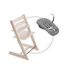 Tripp Trapp pakke i bøk med Newborn Set Deep Grey - Stokke