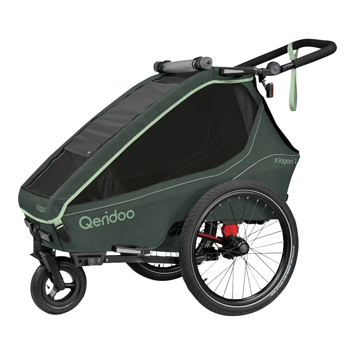 Sykkeltilhenger Kidgoo 1 jogger og buggy, 50 kg, fra 6 mnd - Qeridoo