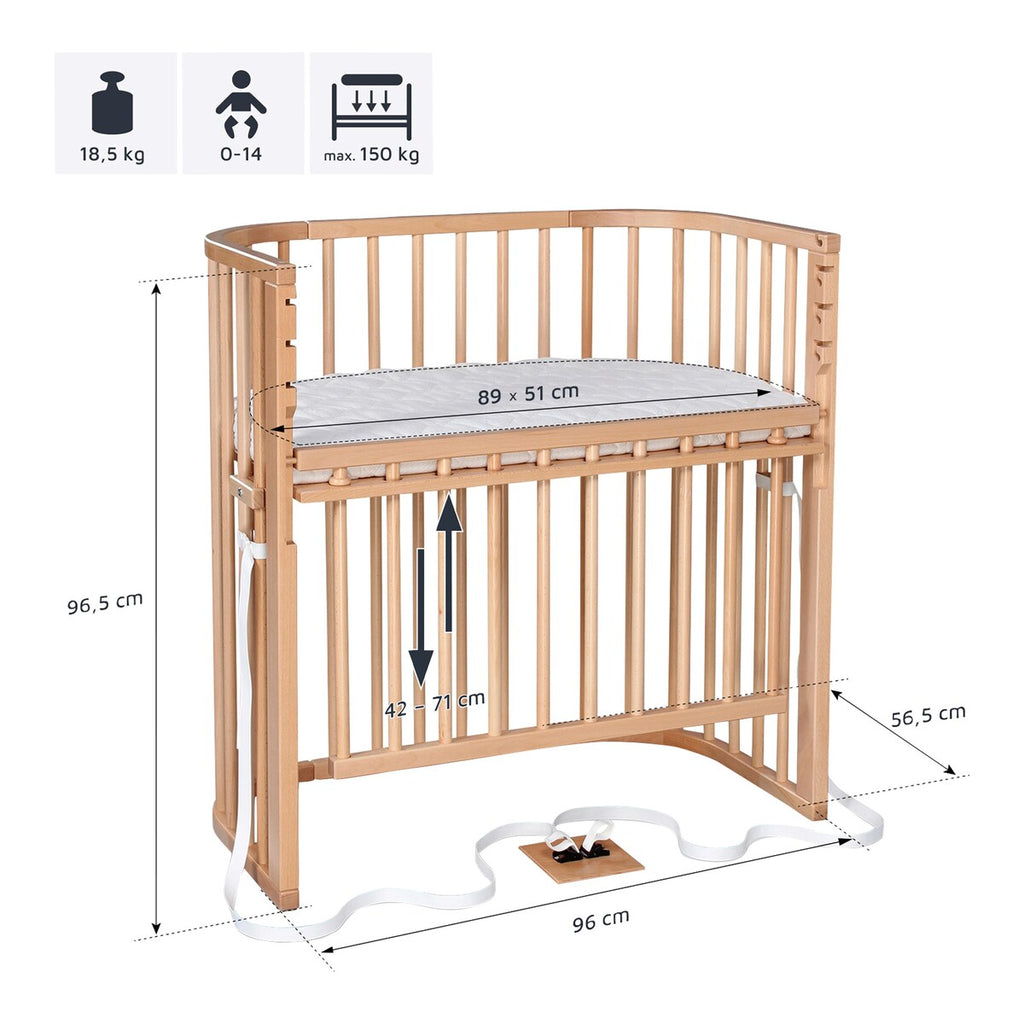 Sengehest Boxspring Comfort Plus 89x51 cm massiv bøk - babybay®