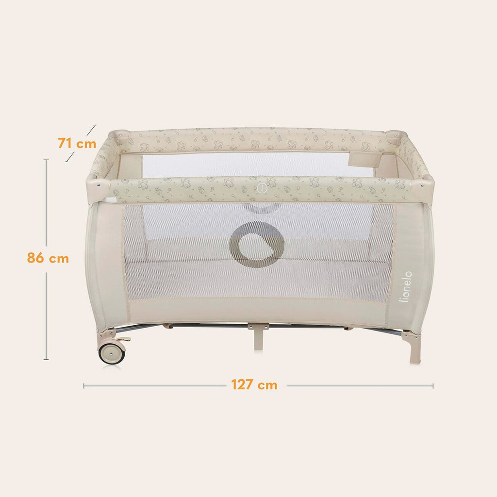 Reiseseng Sven Plus 2-i-1 med stelletopp og baldakin 127x71 cm - Lionelo