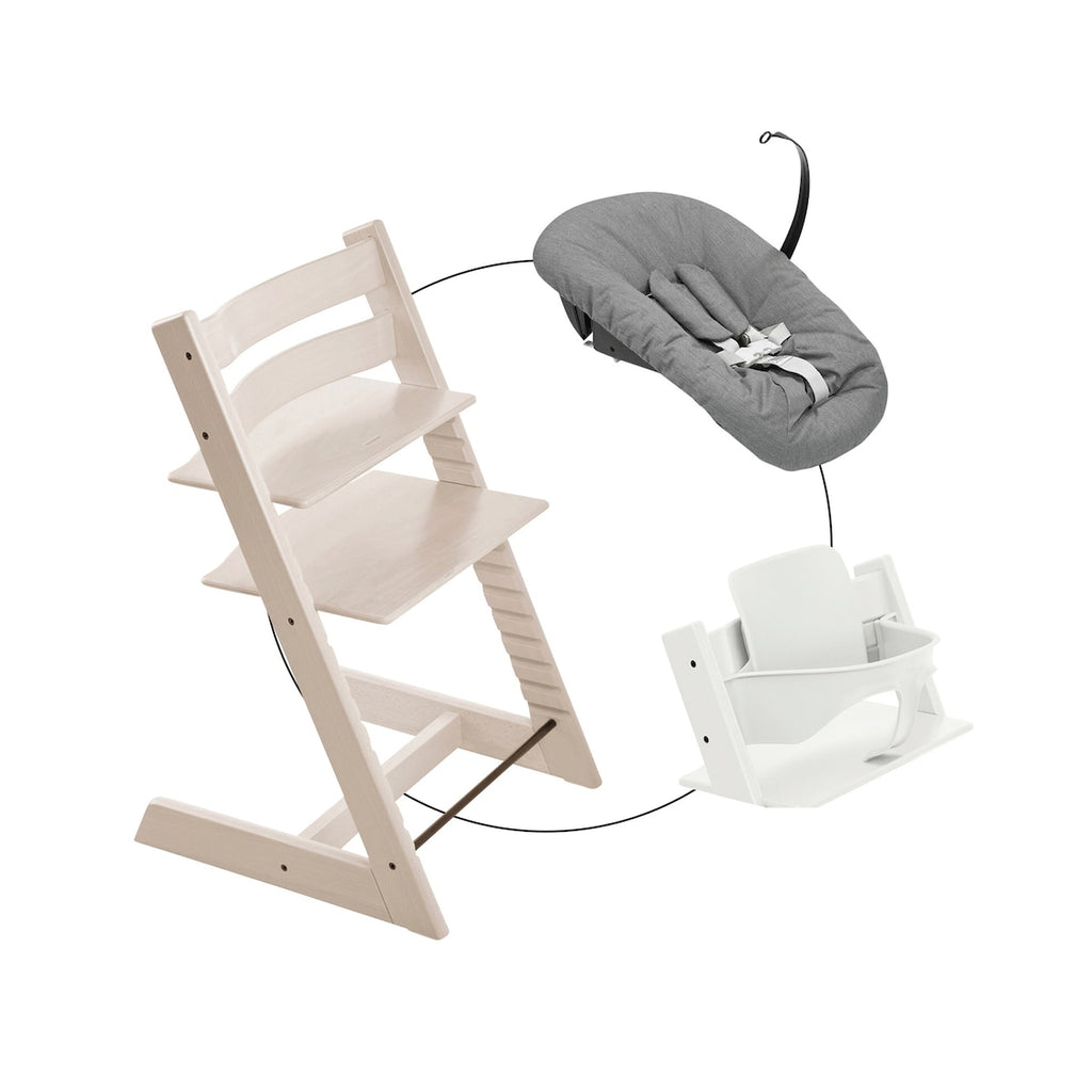 Tripp Trapp pakke i bøk med Newborn Set og Baby Set - Stokke