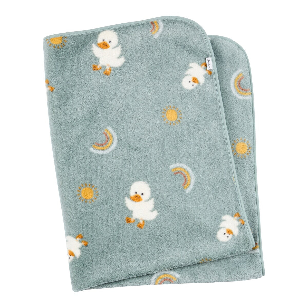 Babyteppe i plysj med andemotiv 75x100 cm - Sterntaler