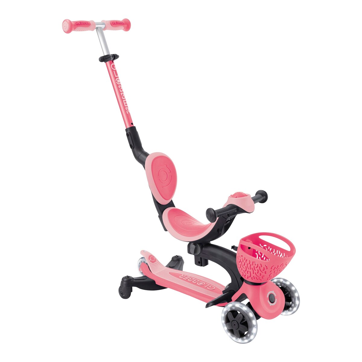Sparkesykkel 3-i-1 Go-Up Baby 360 med lyshjul og LED-modul - Globber