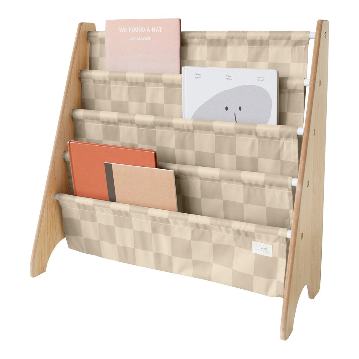 Bokhylle med 4 lommer resirkulert polyester 62x61 cm - 3 sprouts