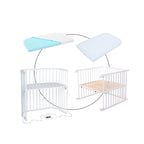 Bedside-seng Maxi med madrass og barneseng-sett i bøk - babybay®