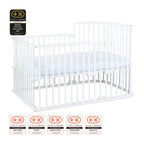 Bedside-seng Maxi med madrass og barneseng-sett i bøk - babybay®
