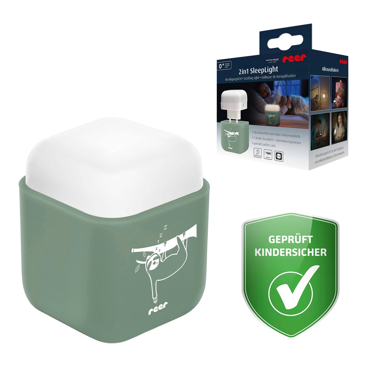 LED-nattlys 2-i-1 SleepLight med skumringssensor - reer