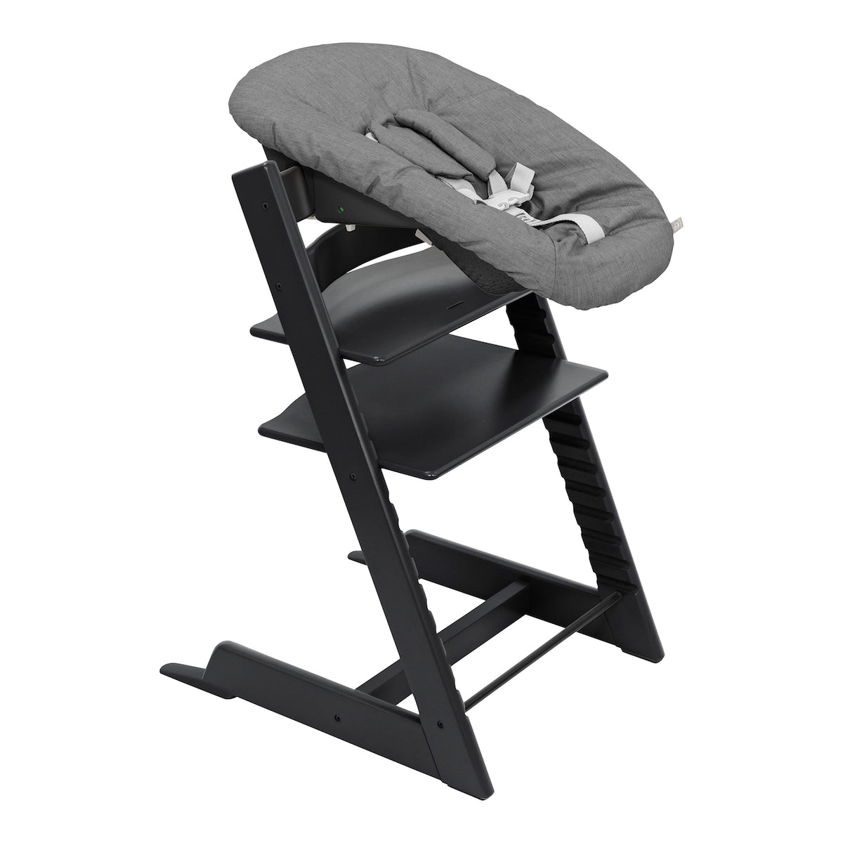Tripp Trapp pakke i eik med Newborn Set Deep Grey - Stokke