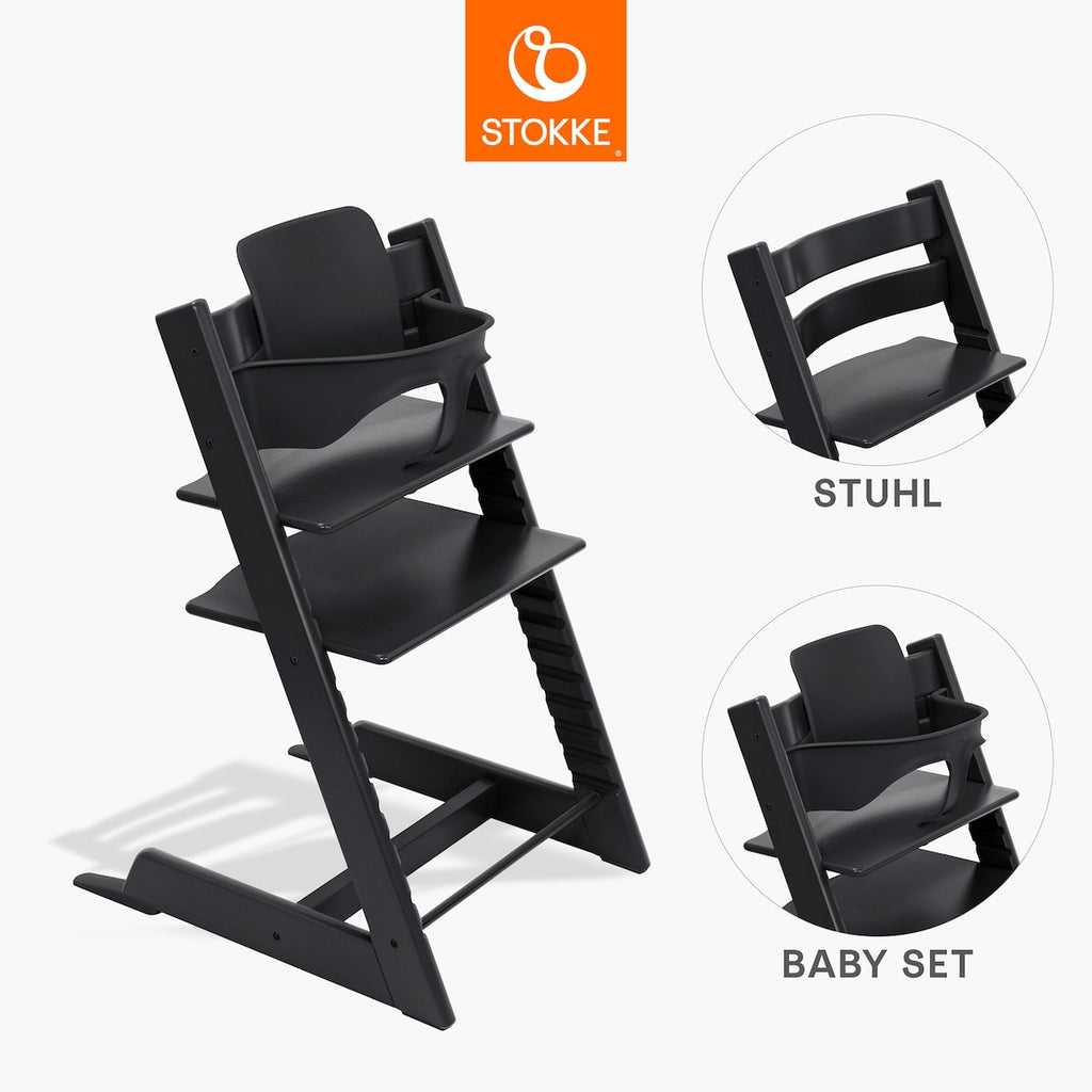 Tripp trapp-stol i eik med babysett fra 6 mnd - Stokke