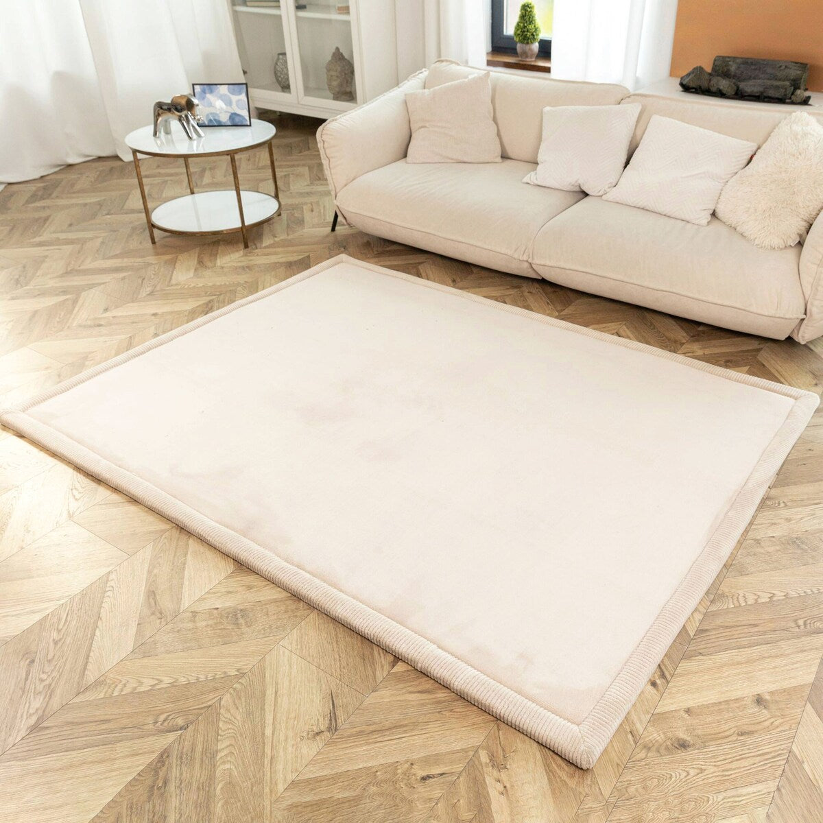 Barneteppe med minneskum 150x200 cm korallfløyel - Hakuna Matte