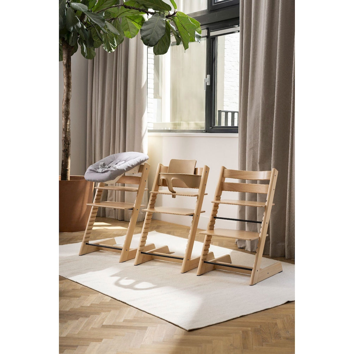 Pakke Tripp Trapp barnestol inkl. YOYO3 stell svart & tekstilsett 6+ svart - Stokke