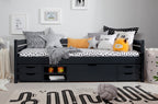 Sofaseng Naomi med oppbevaringsskuffer 90x200 cm furu - Ticaa