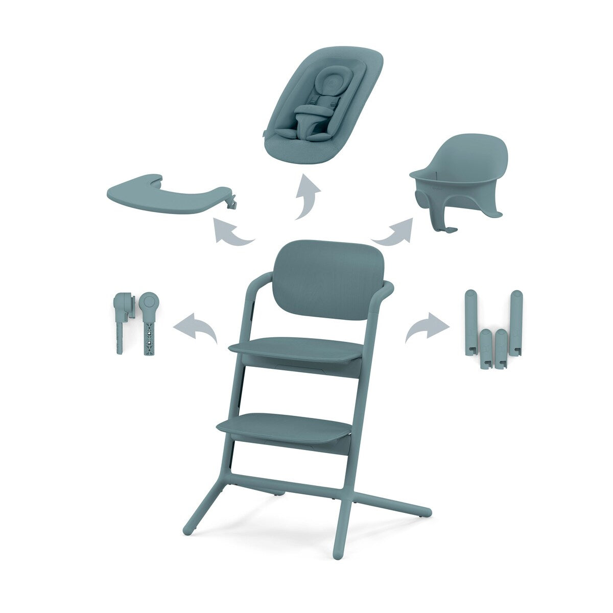 Trappestol Lemo 2.0 4-i-1 sett fra fødsel aluminium - Cybex
