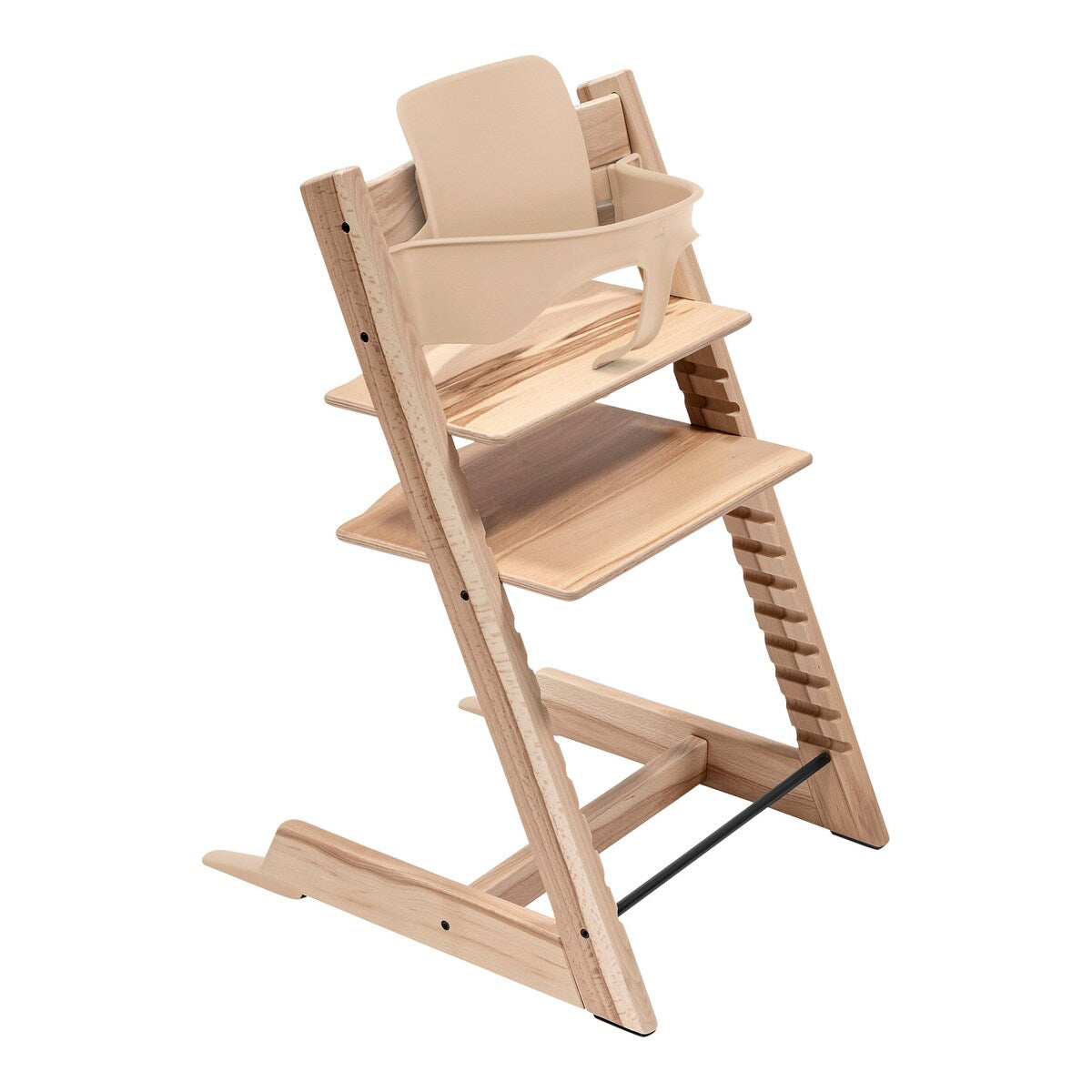 Tripp Trapp pakke i bøk med Newborn Set Deep Grey - Stokke