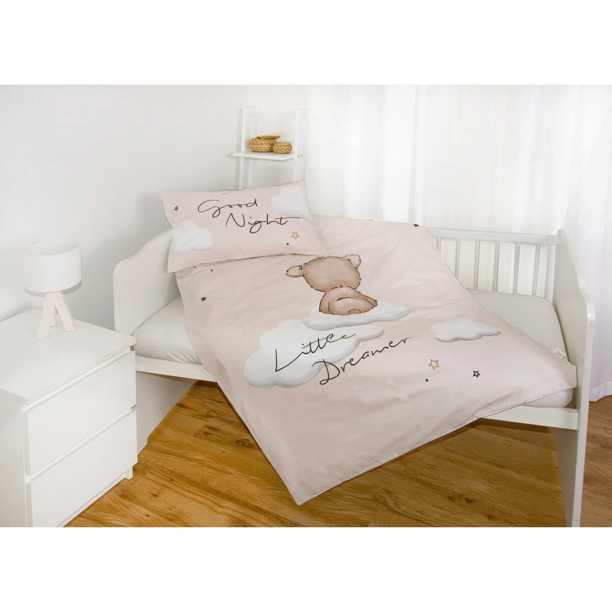 Flanell vendbart sengetøy 40x60 / 100x135 cm bomull - Baby Best