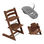 Tripp Trapp pakke i eik med Newborn Set Deep Grey - Stokke