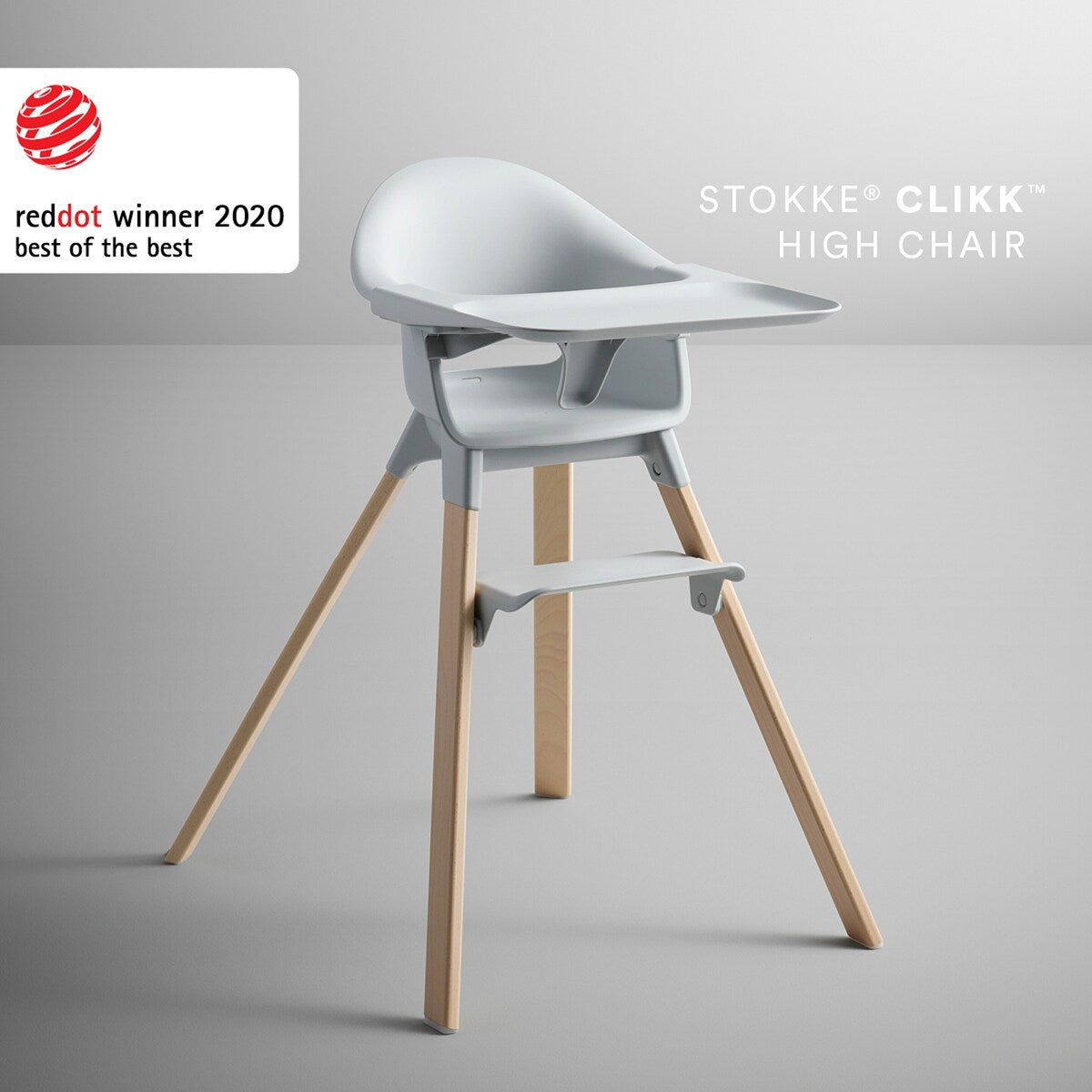 Barnestol Clikk med sittepute i bøk fra 6 mnd - Stokke