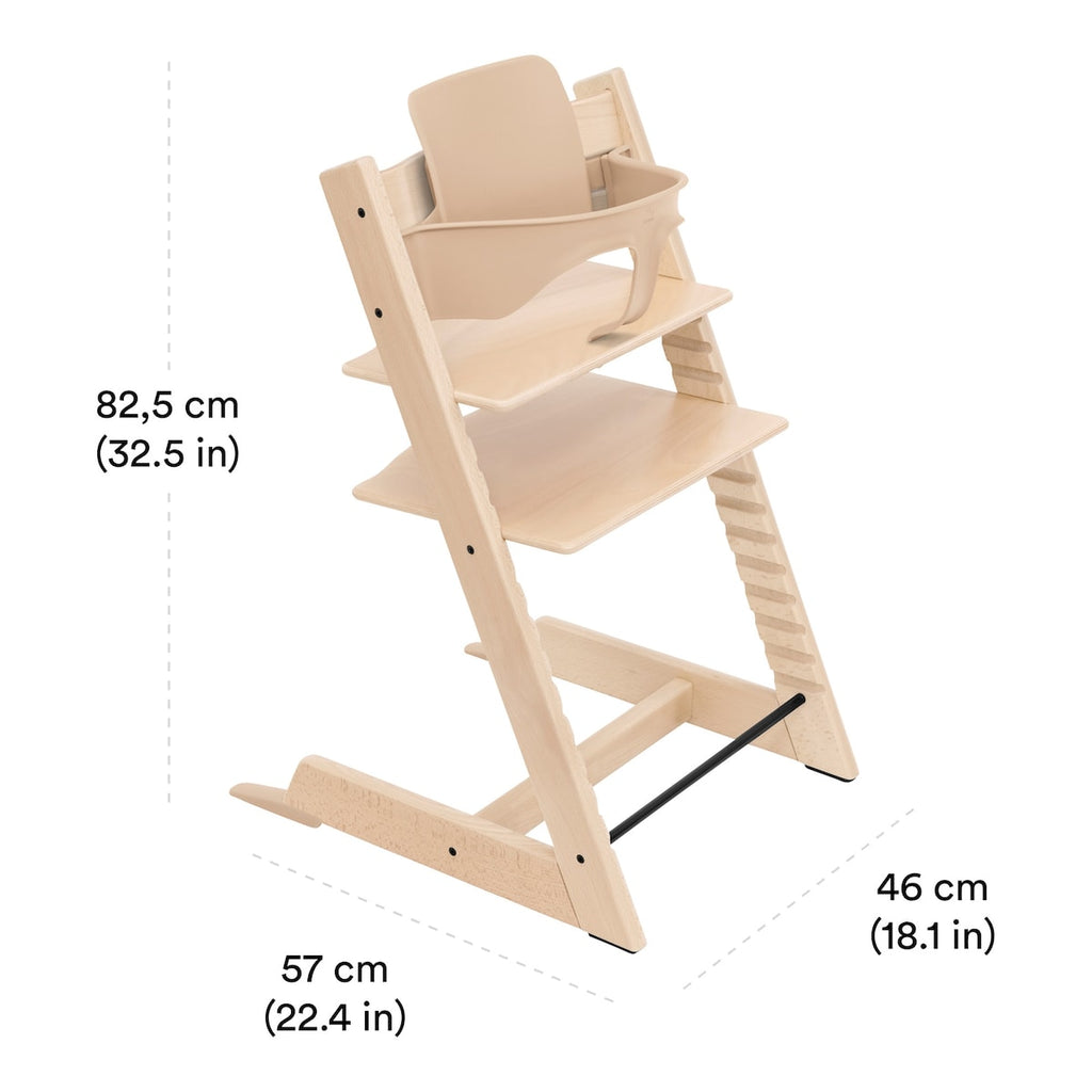 Tripp trapp-stol i eik med babysett fra 6 mnd - Stokke
