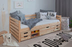 Sofaseng Naomi med oppbevaringsskuffer 90x200 cm furu - Ticaa