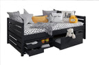 Sofaseng Naomi med oppbevaringsskuffer 90x200 cm furu - Ticaa