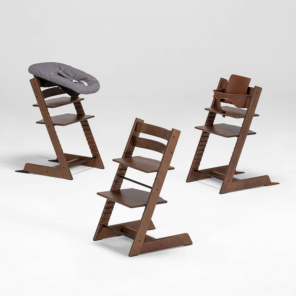 Trappestol Tripp Trapp med sittepute Nordic Grey i bøk - Stokke